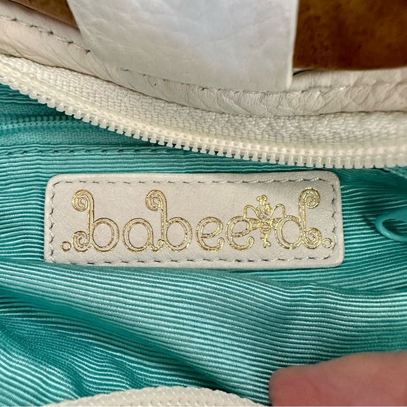 BaBee D Leather Whimsical Mushroom Embroidered Hand Bag Hobo with Wood Handles - Picture 8 of 16